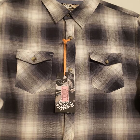 First Wave youth button down long sleeve shirt size 18/20 NWT - Picture 4 of 10